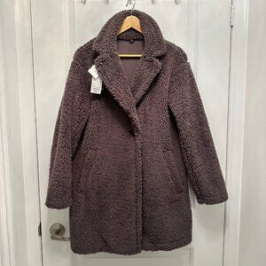 Uniqlo Pile Lined Fleece Tailored Coat NWT Dark Gray - XS